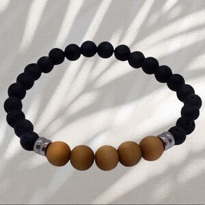 NWT Wool + Pepper Co. Mens Lava & Wood Bracelet